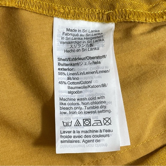 J. Crew Women’s Linen/Cotton Drawstring Pants Size 8 Mustard Yellow Cuffed leg - Picture 7 of 9